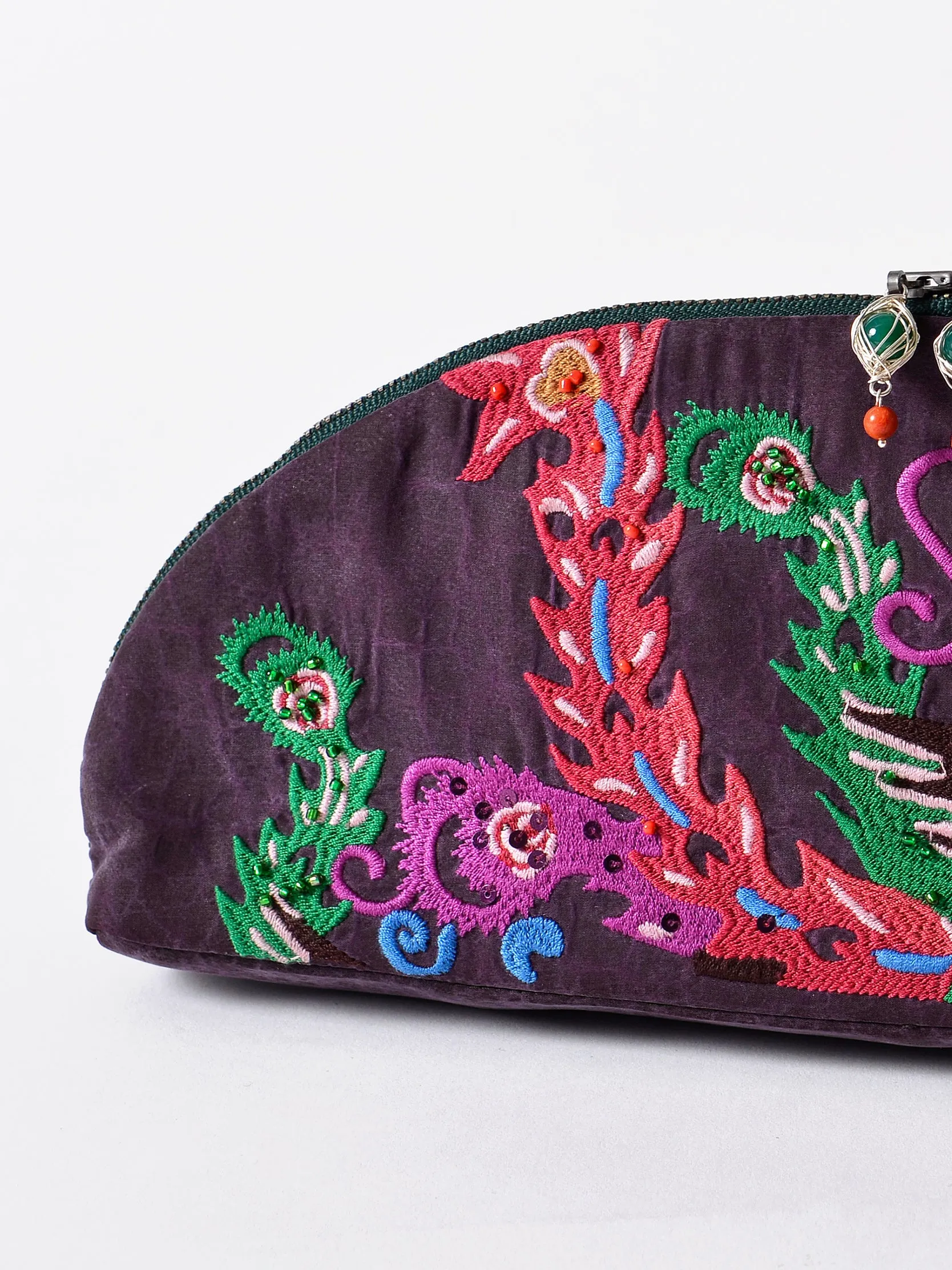 Embroidered Gambiered Guangdong Silk Clutch