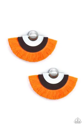 Fan The FLAMBOYANCE - Orange Paparazzi Earring