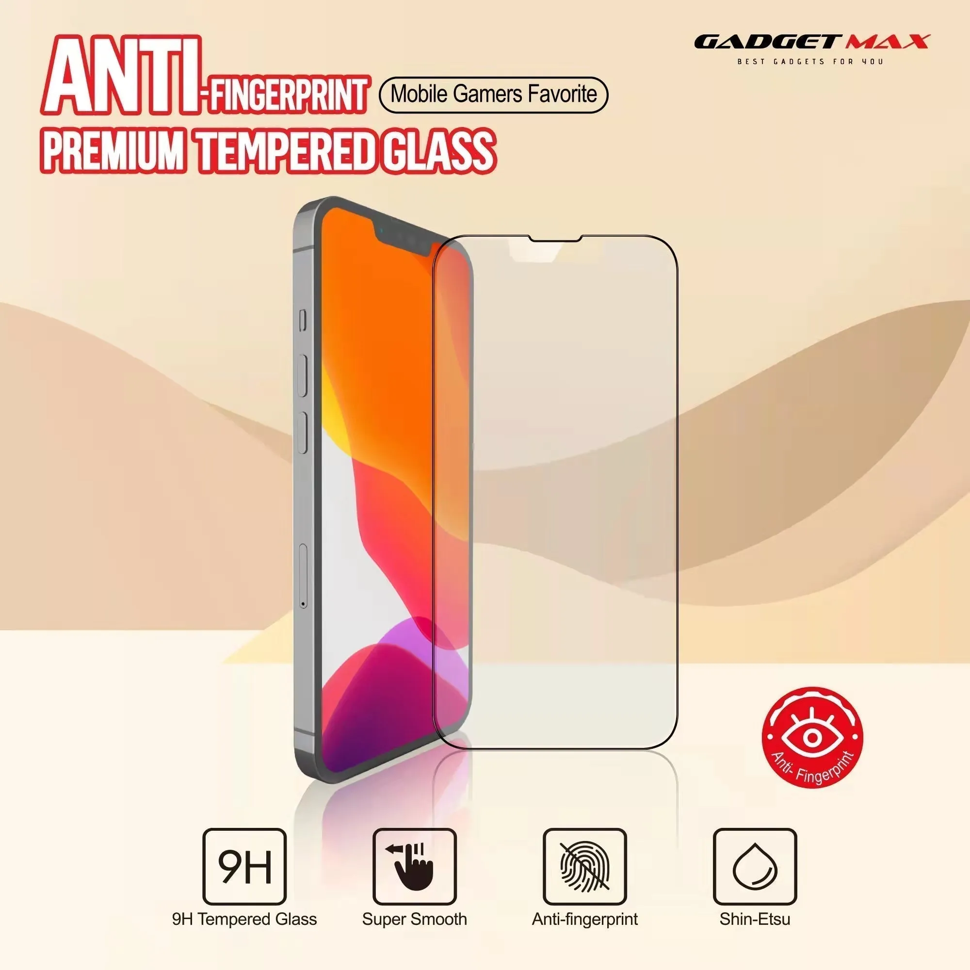 GADGET MAX Anti-Finger Print iPhone XS / 11 Pro 5.8" 2.5D Anti-Finger Print Tempered Glass