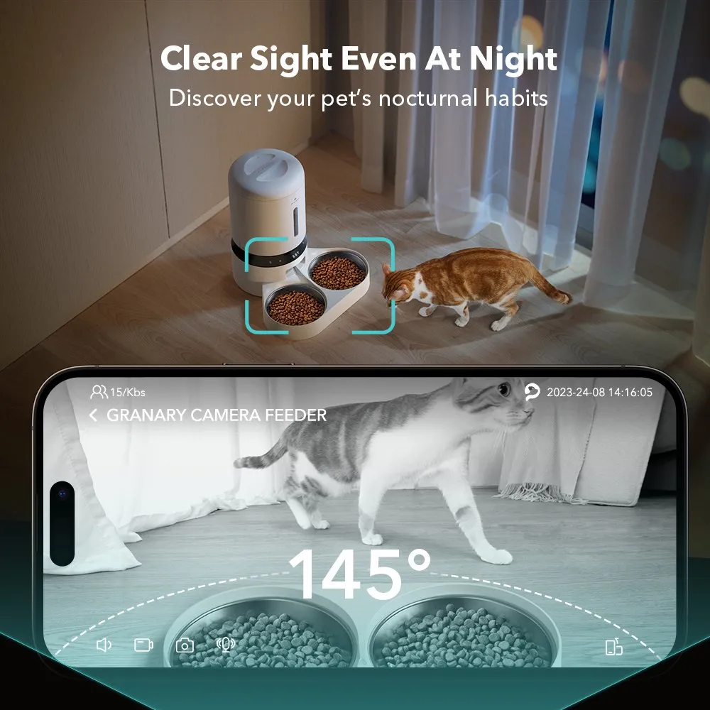 Granary Smart Camera Feeder Dual Bowl