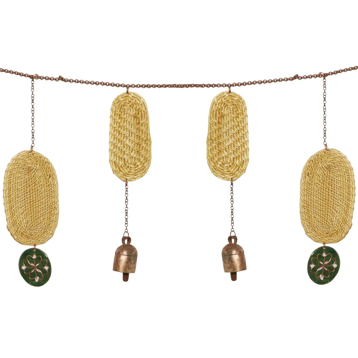 Green Handmade Cane Decorative Wall Hanging