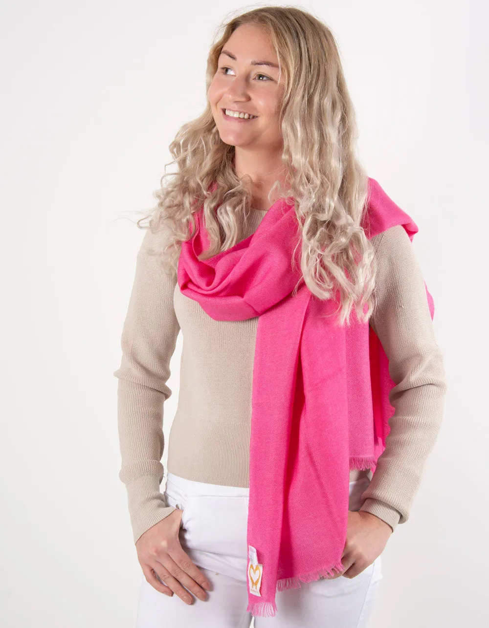 Hot Pink Cashmere Scarf