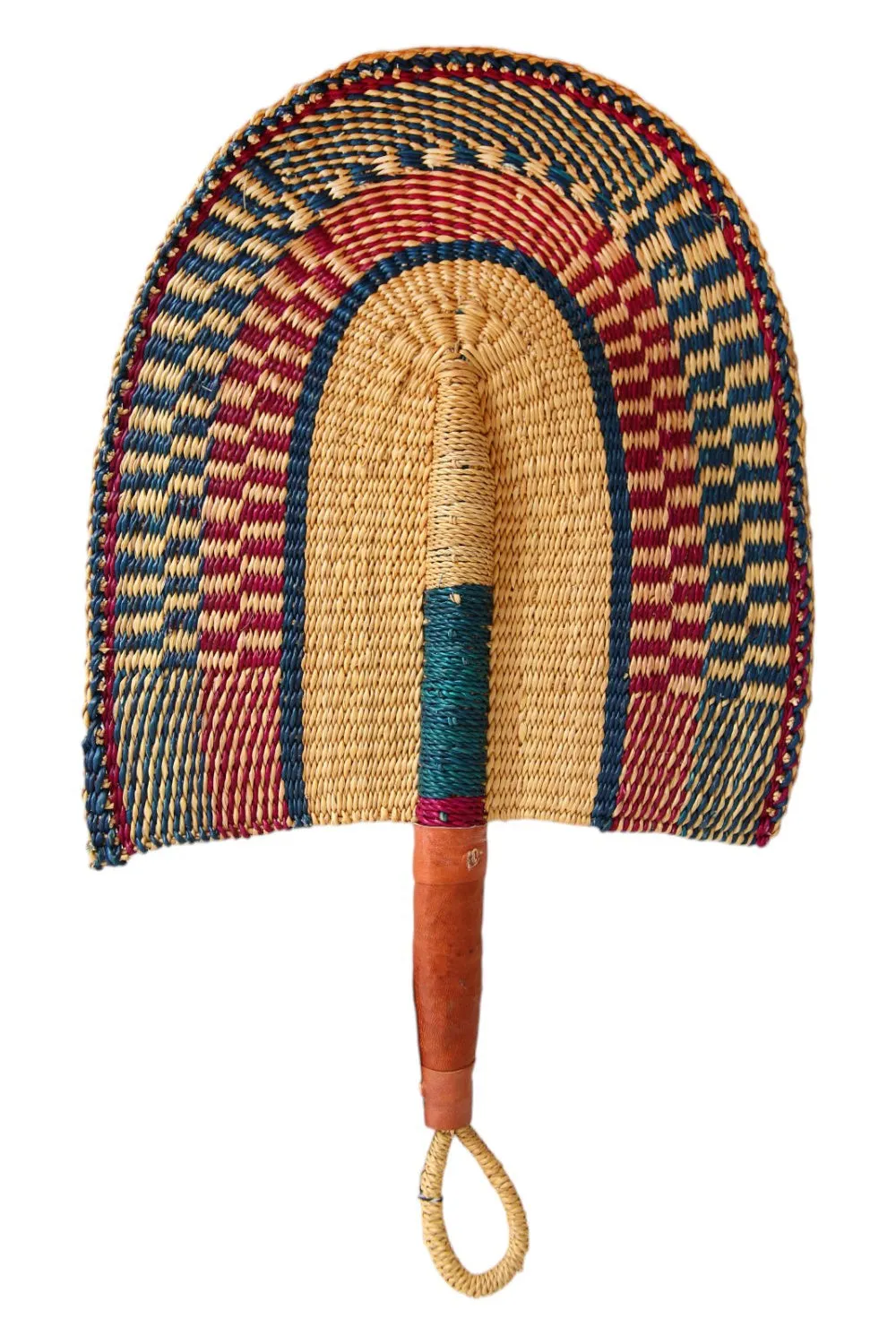 INSIDE AFRICA ELEPHANT GRASS FAN NATURAL/TEAL