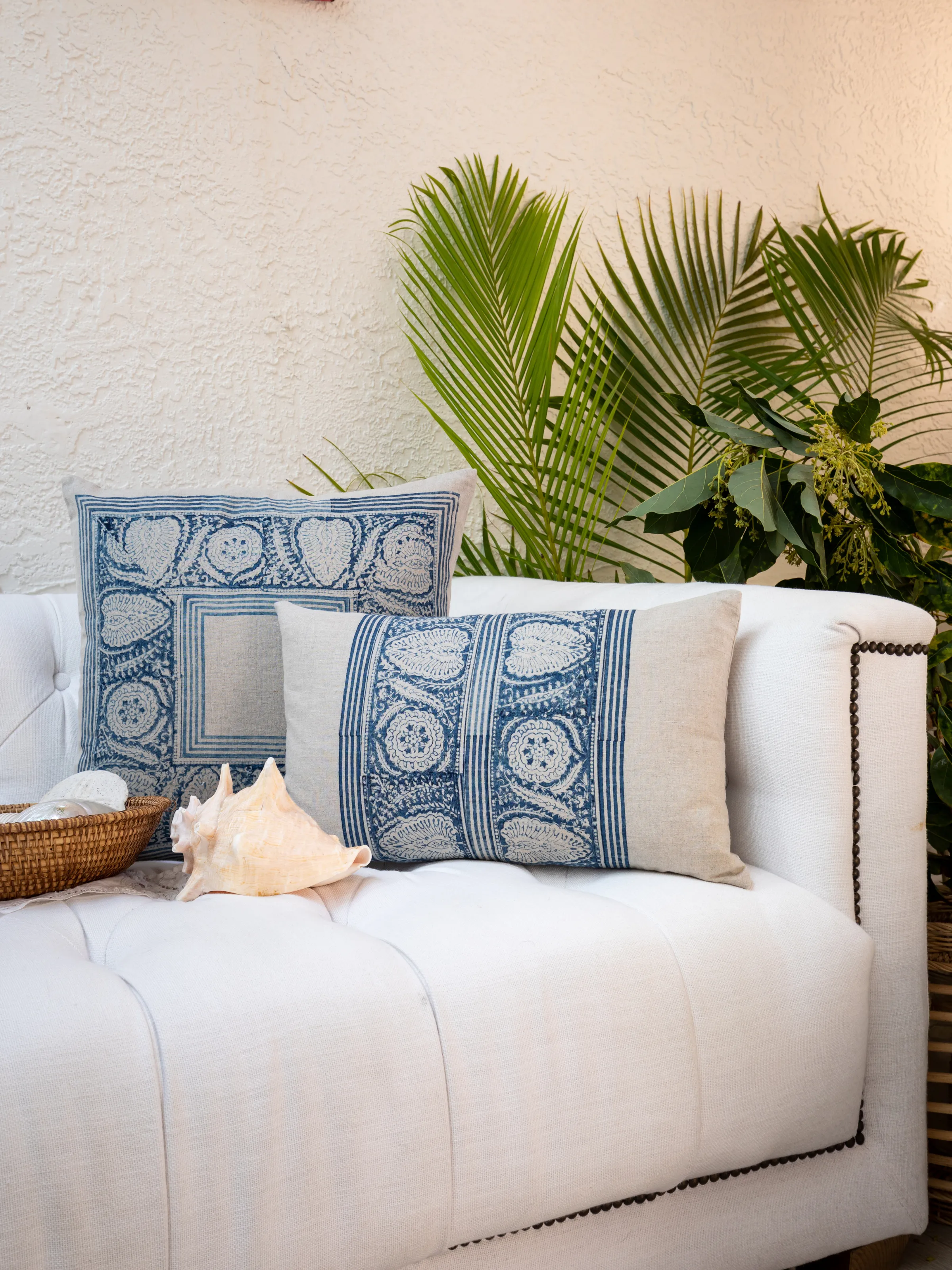 Istanbul Border Indigo Decorative Pillow Cover