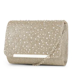 Katie Lurex Evening Clutch with Stones