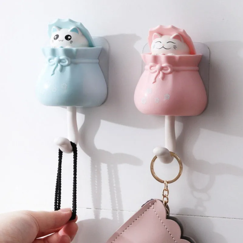 Kawaii Cat Decorative Wall Mount Key Holder