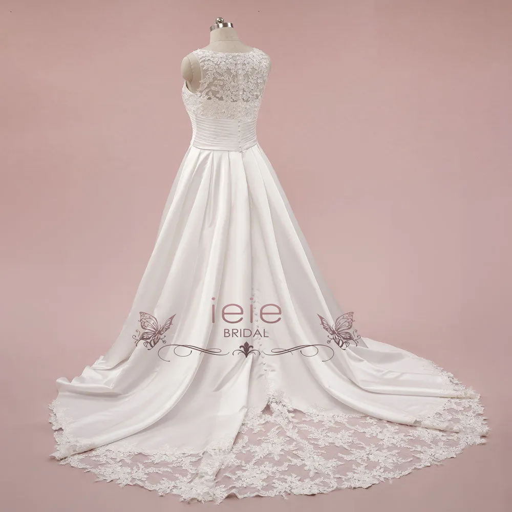 Lace Ball Gown Wedding Dress with Satin Skirt MIRADA