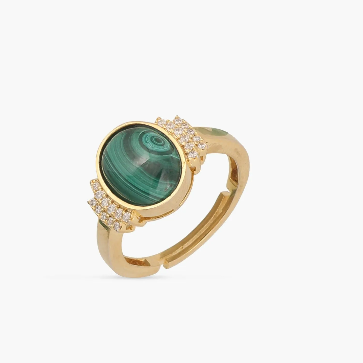 Malachite Classic Silver Finger Ring