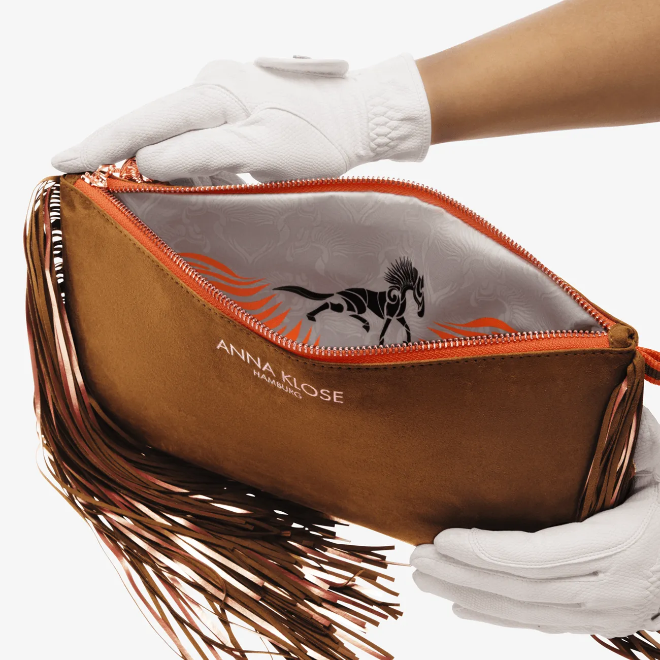 Maxi Fringe Clutch "Hunter Brown"