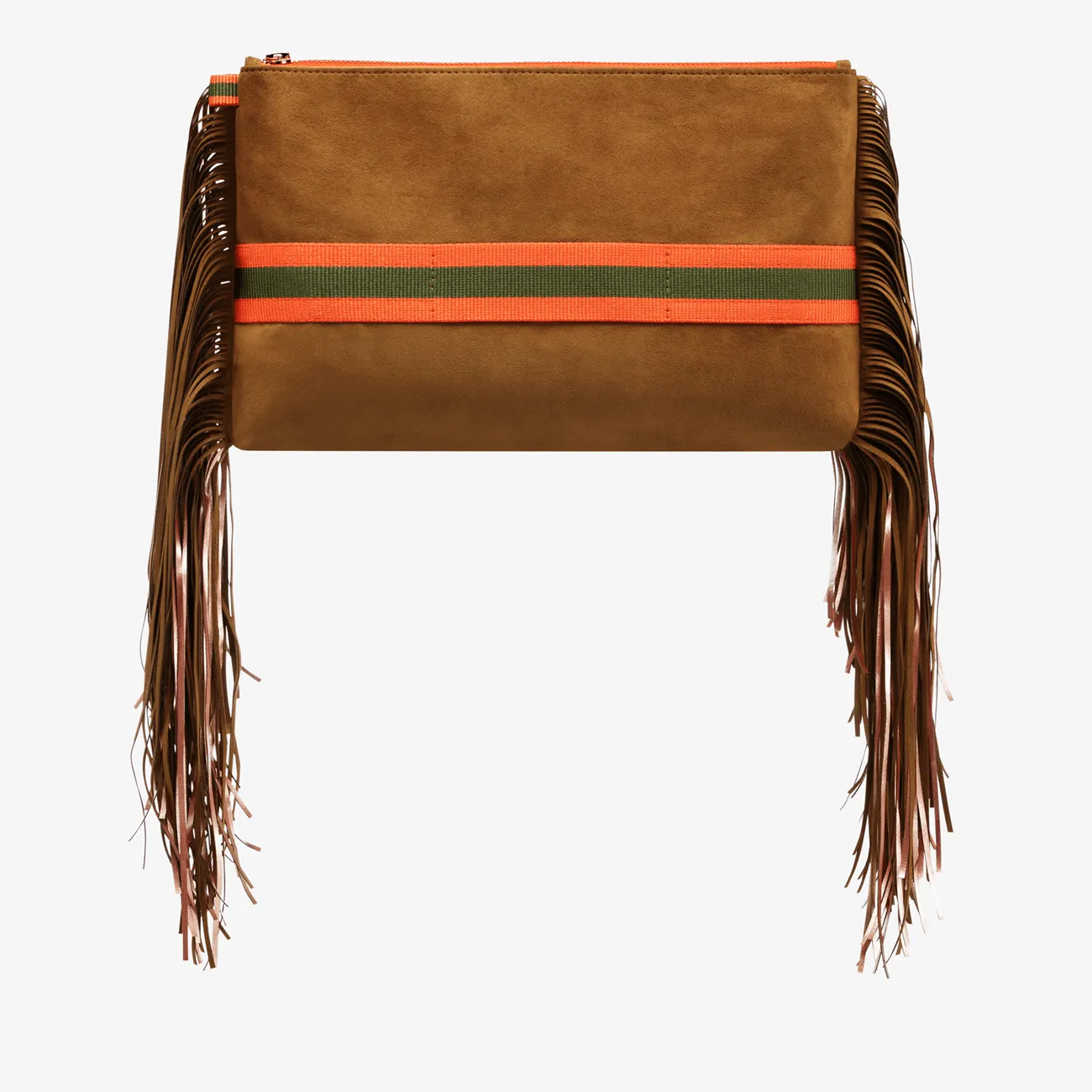 Maxi Fringe Clutch "Hunter Brown"