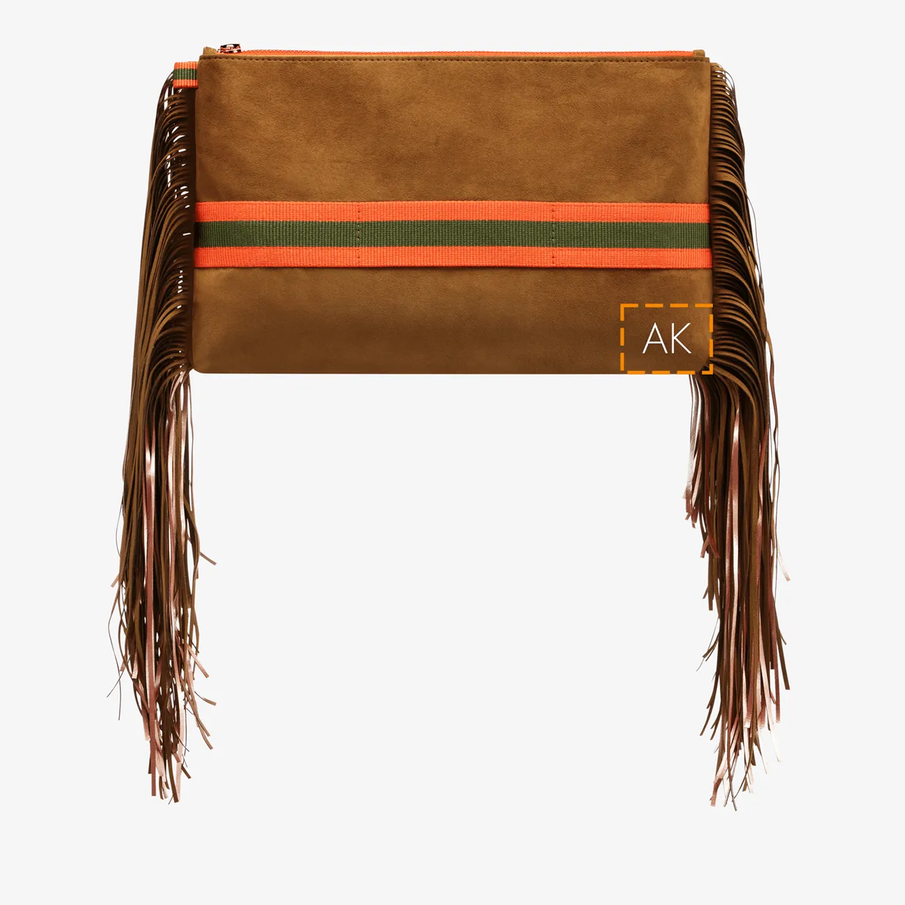 Maxi Fringe Clutch "Hunter Brown"