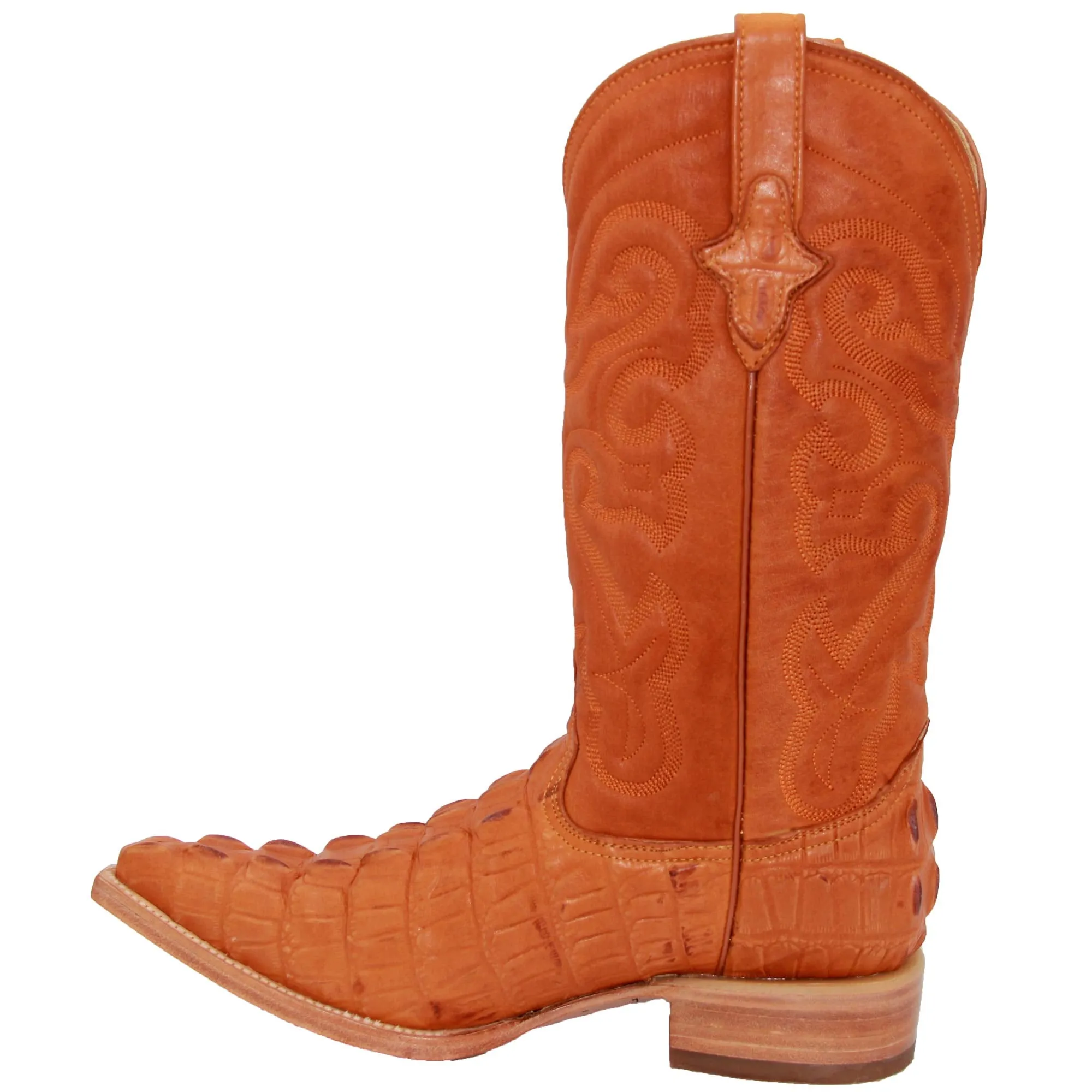 Mens Crocodile Alligator Print Leather Snip Toe Western Boots