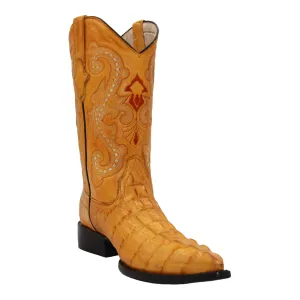 Mens Crocodile Alligator Print Leather Snip Toe Western Boots