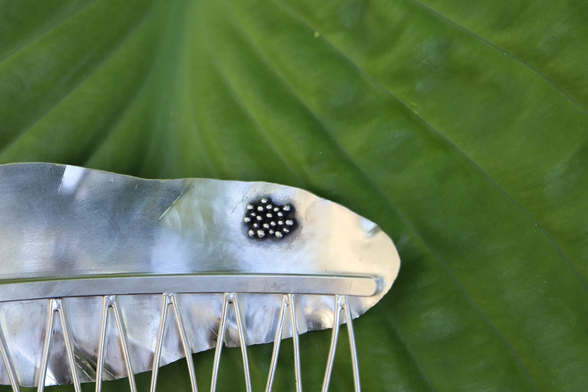 Milkweed Tussock Moth Silver Decorative Hair Comb