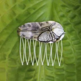 Milkweed Tussock Moth Silver Decorative Hair Comb