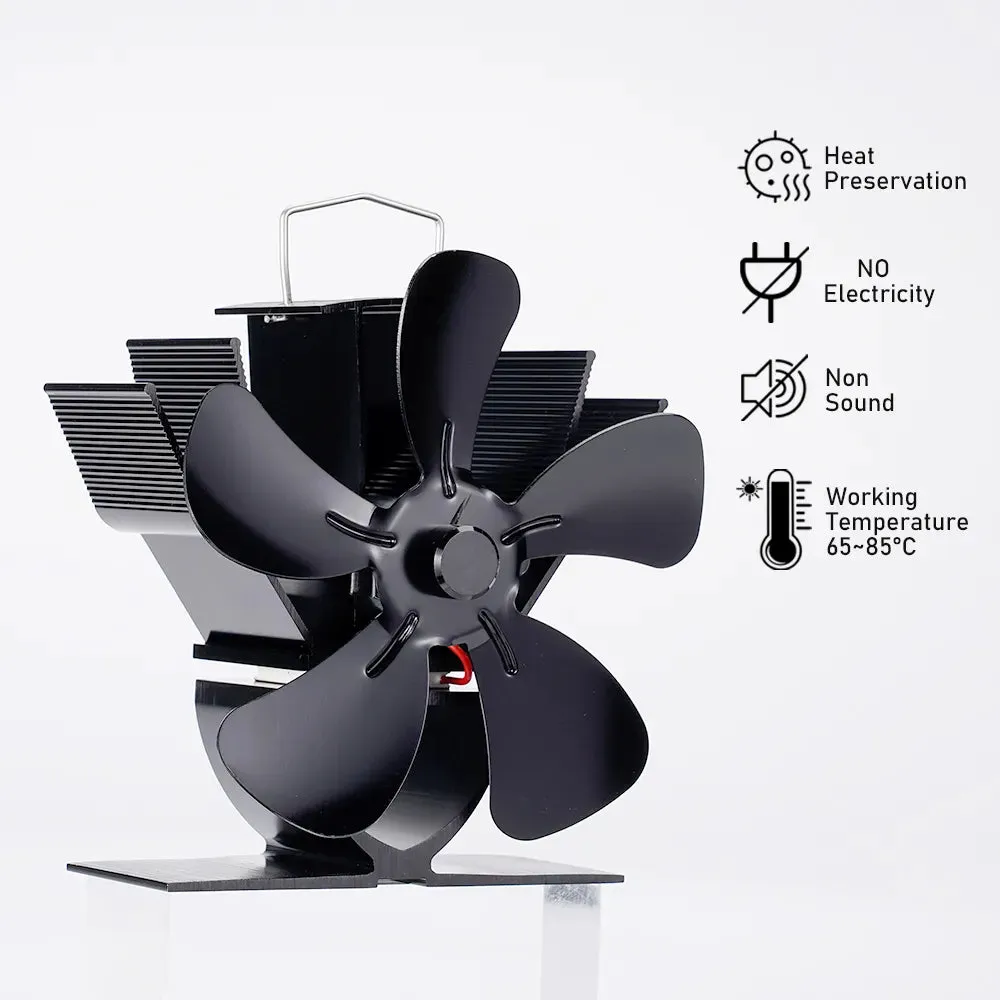 Mini Fireplace Fan - 5 Blade Heat Powered Stove Fan