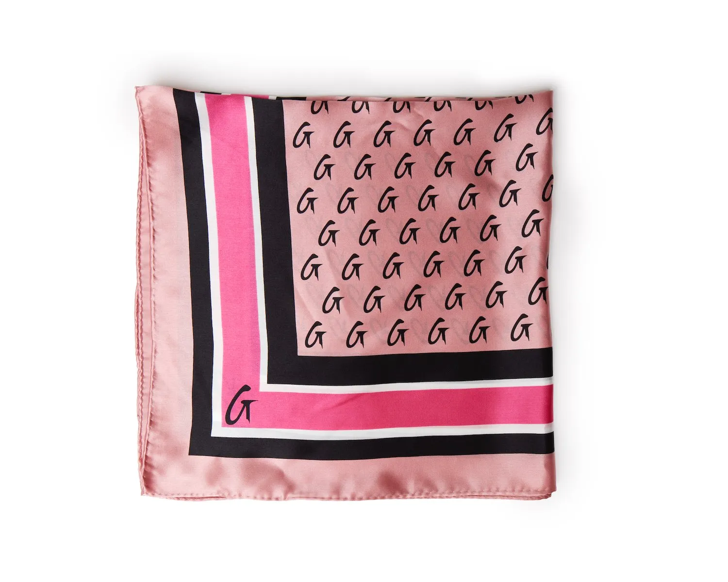 MONOGRAM SILK SCARF PINK-MEDIUM