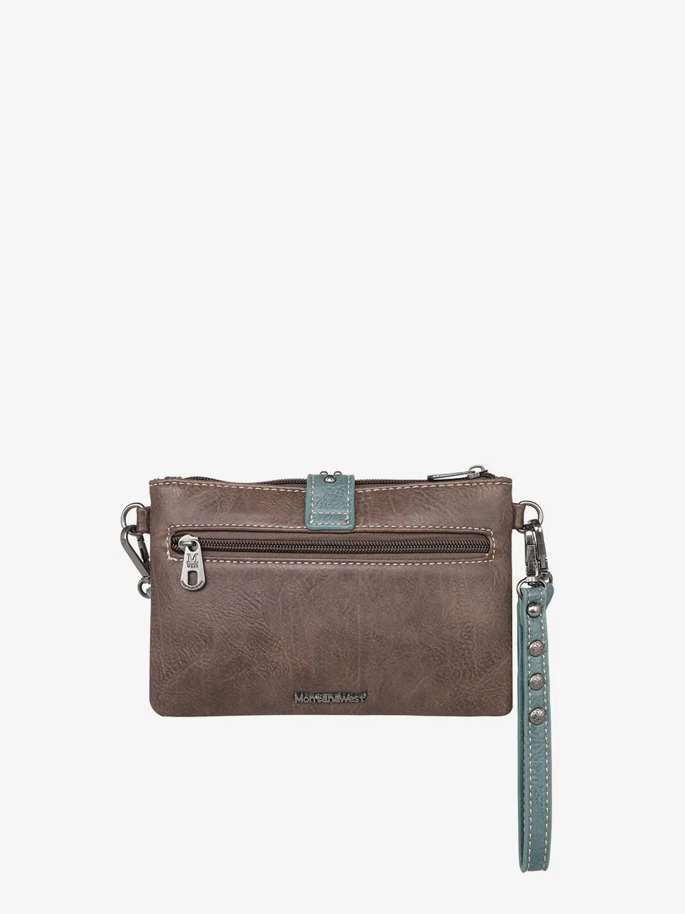 Montana West Buckle Studded Crossbody Clutch