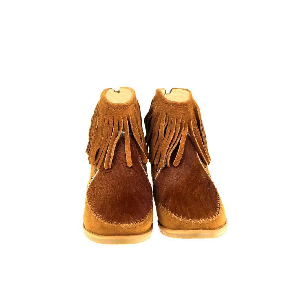 Montana West Hair-On Cowhide Western Booties