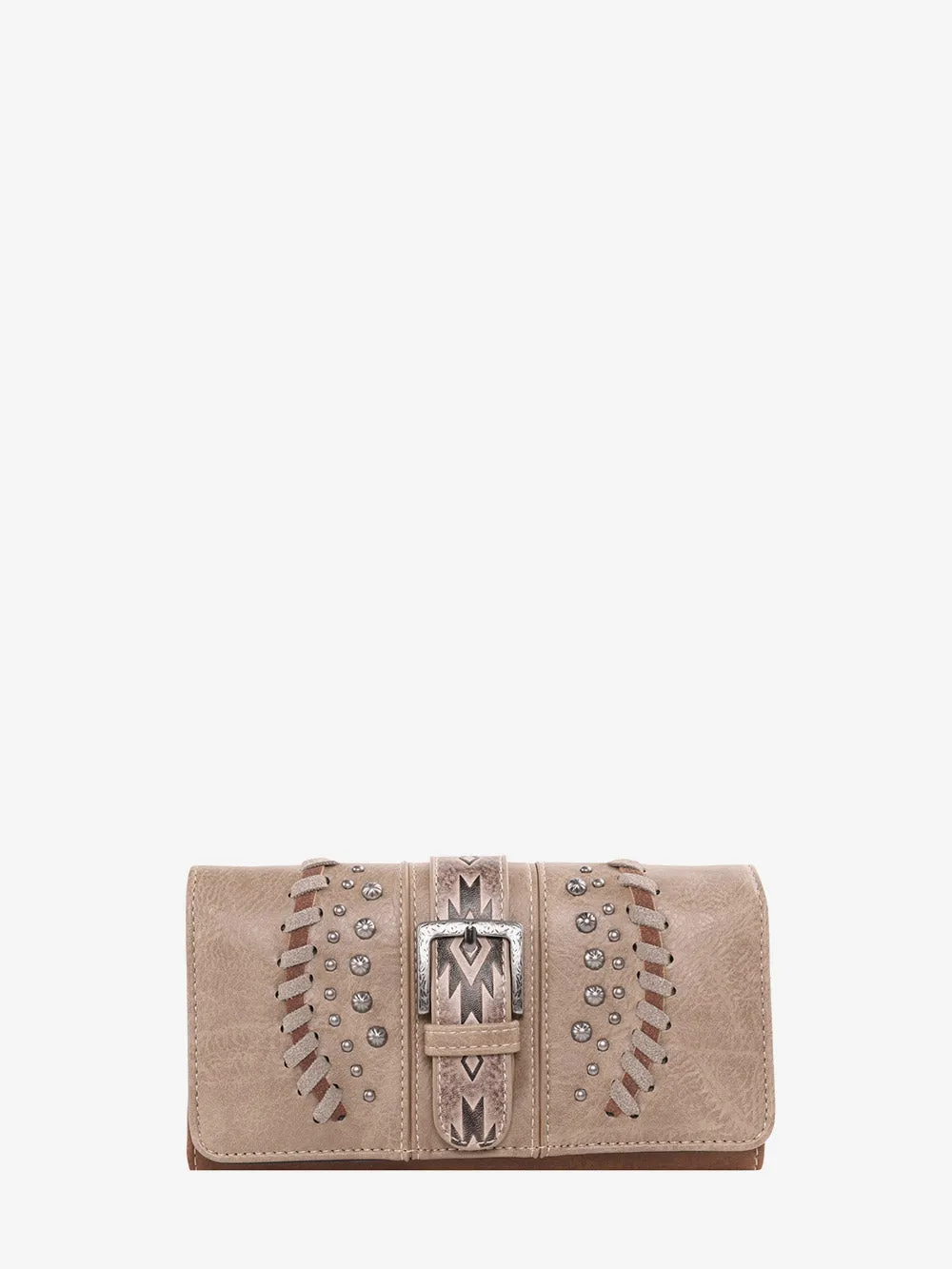 Montana West Whipstitch Aztec Buckle Wallet