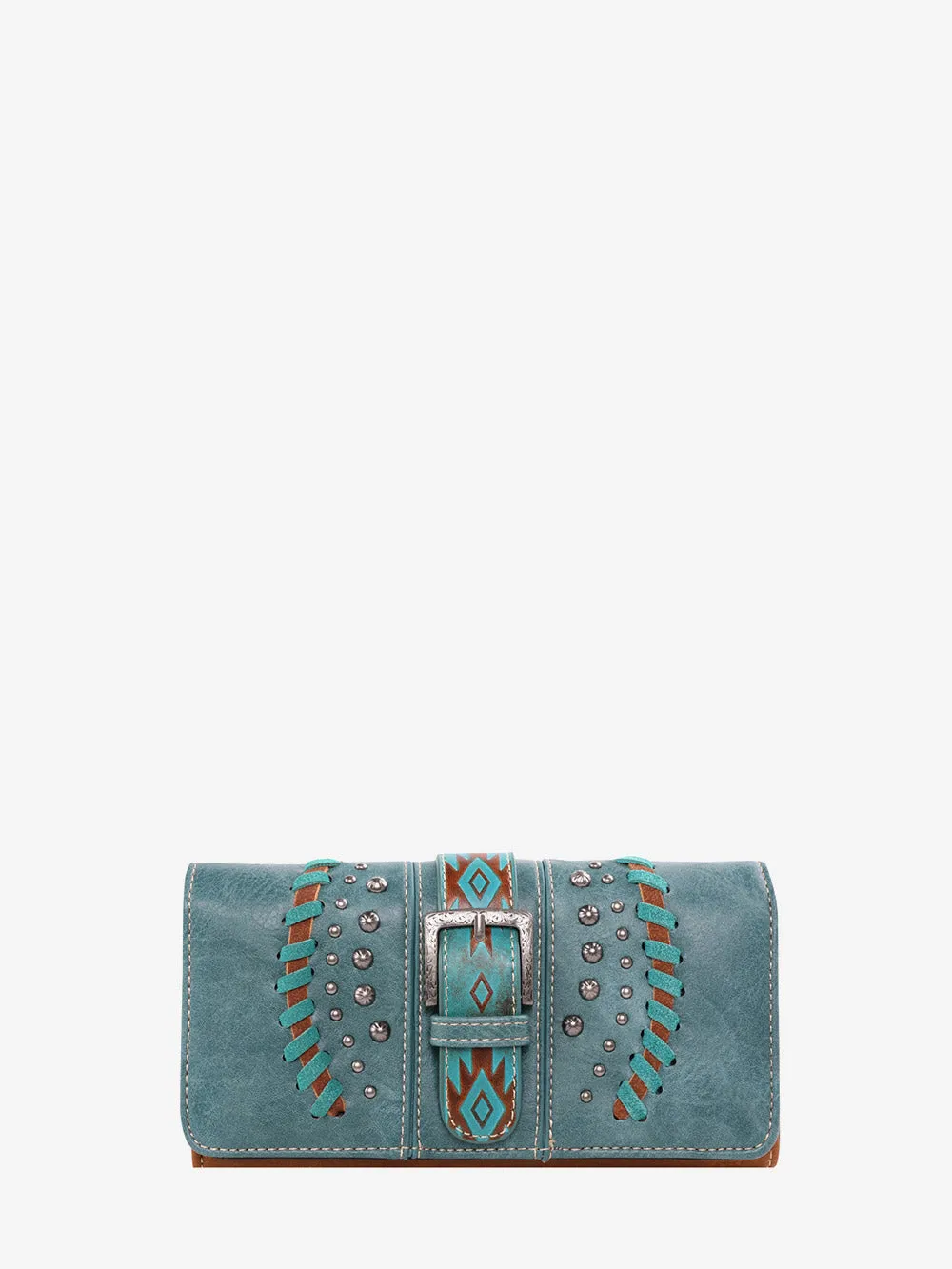 Montana West Whipstitch Aztec Buckle Wallet