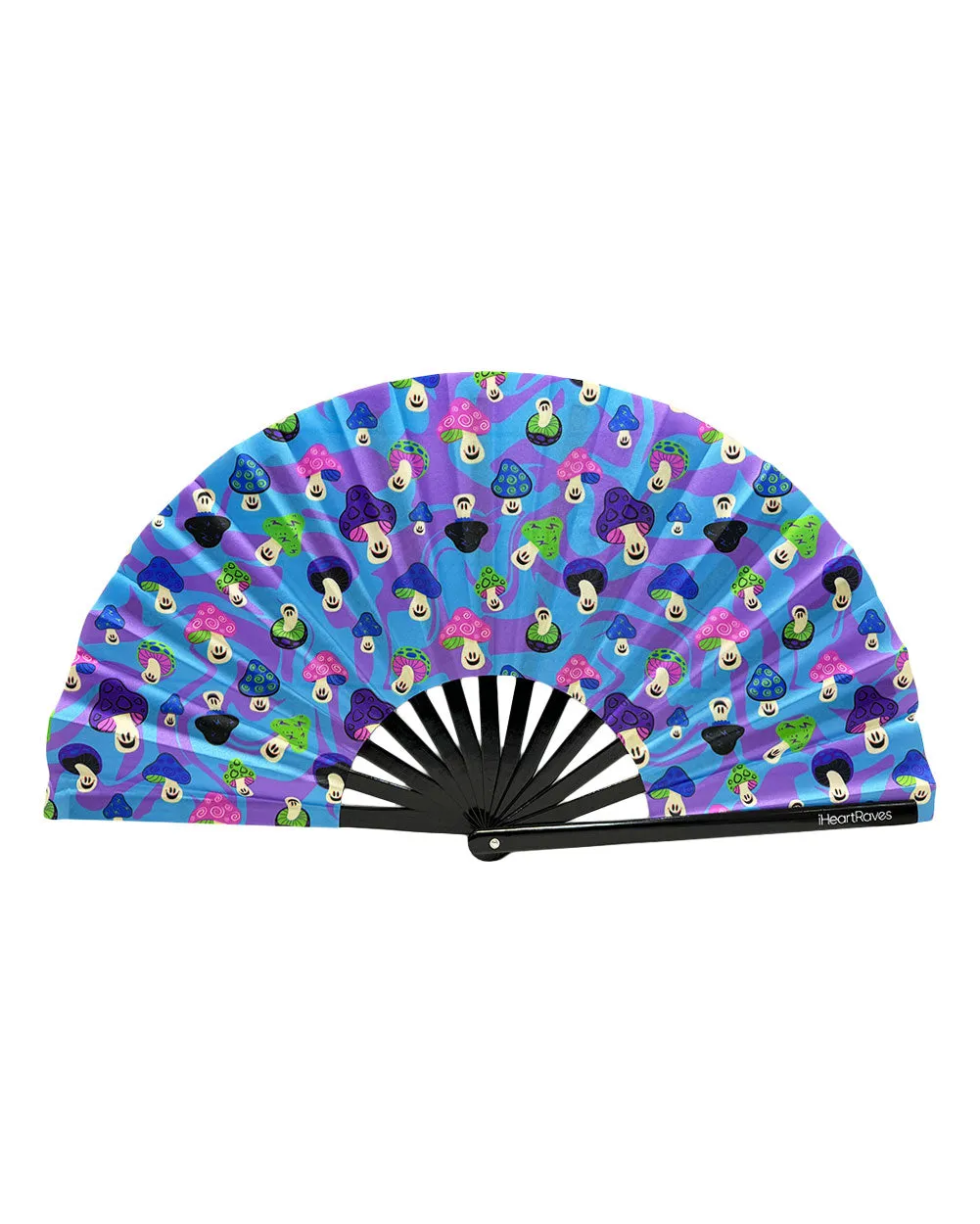 Mushroom Fiesta UV Reactive Hand Fan