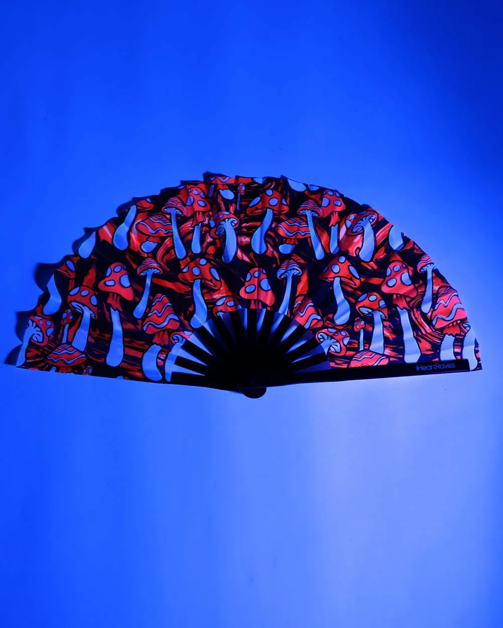 Mushroom Paradise UV Reactive Hand Fan