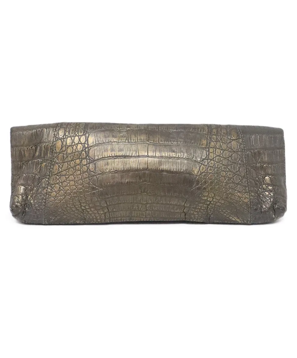 Nancy Gonzalez Gold Crocodile Clutch