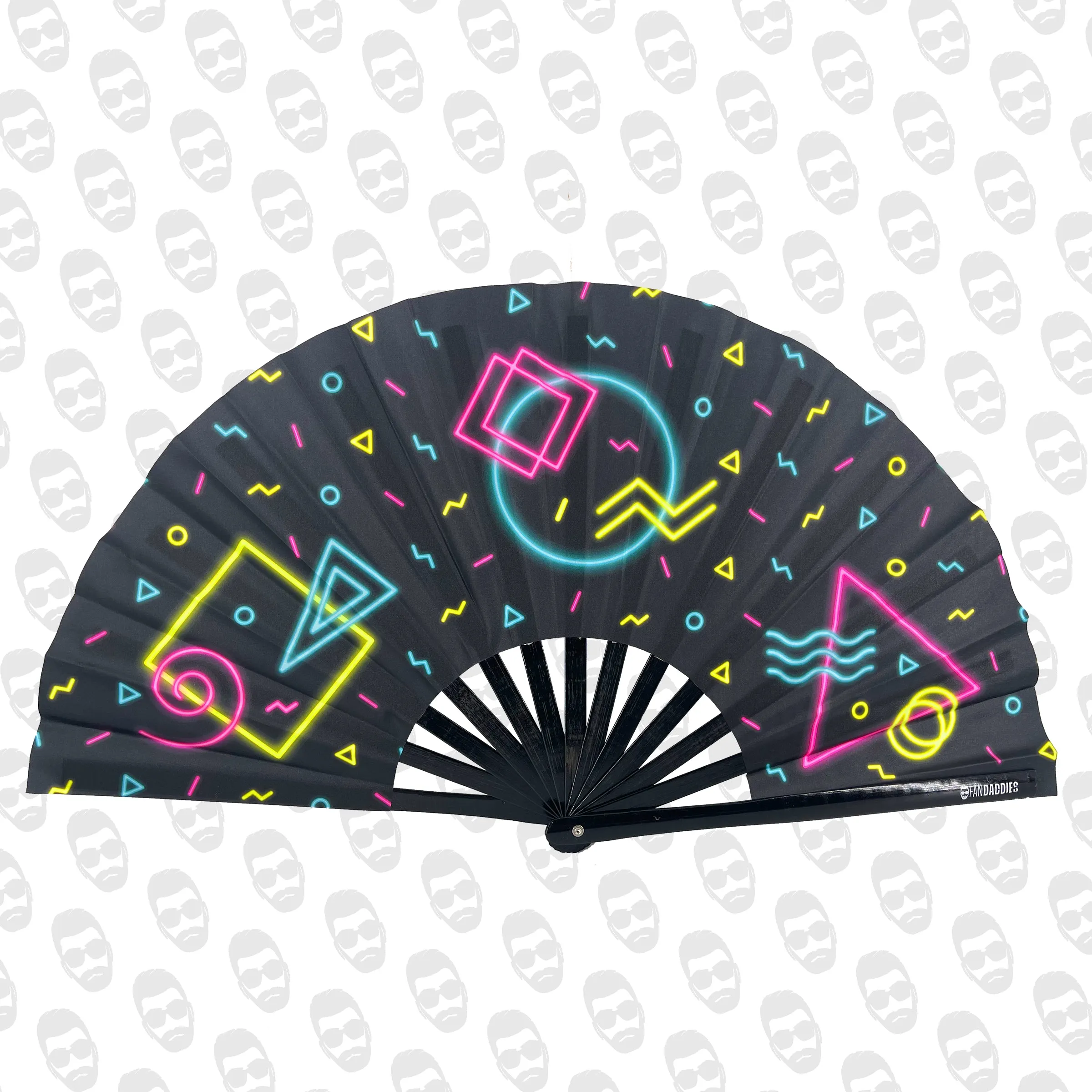 Neon 90s Shapes UV Fan