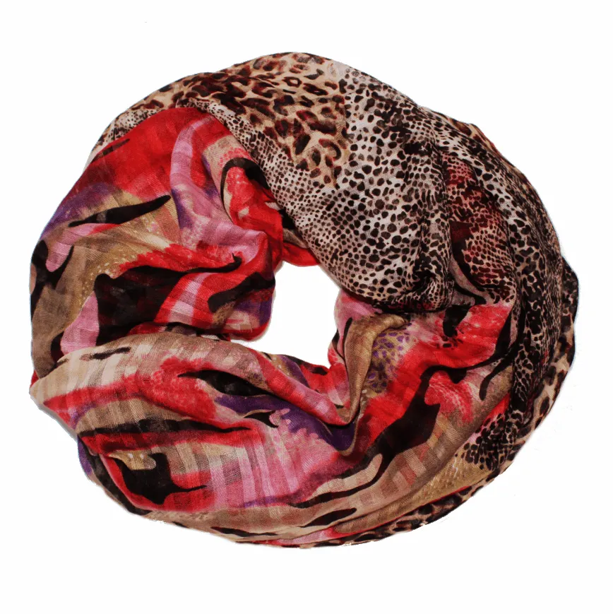 Ombre Abstract Animal Print Scarf