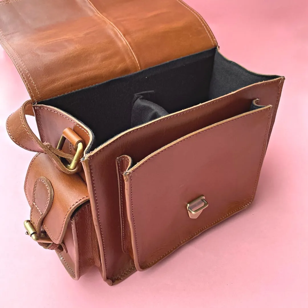 Personalised Buffalo Leather Camera Bag