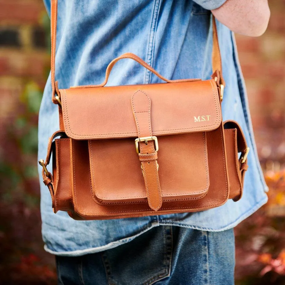 Personalised Buffalo Leather Camera Bag