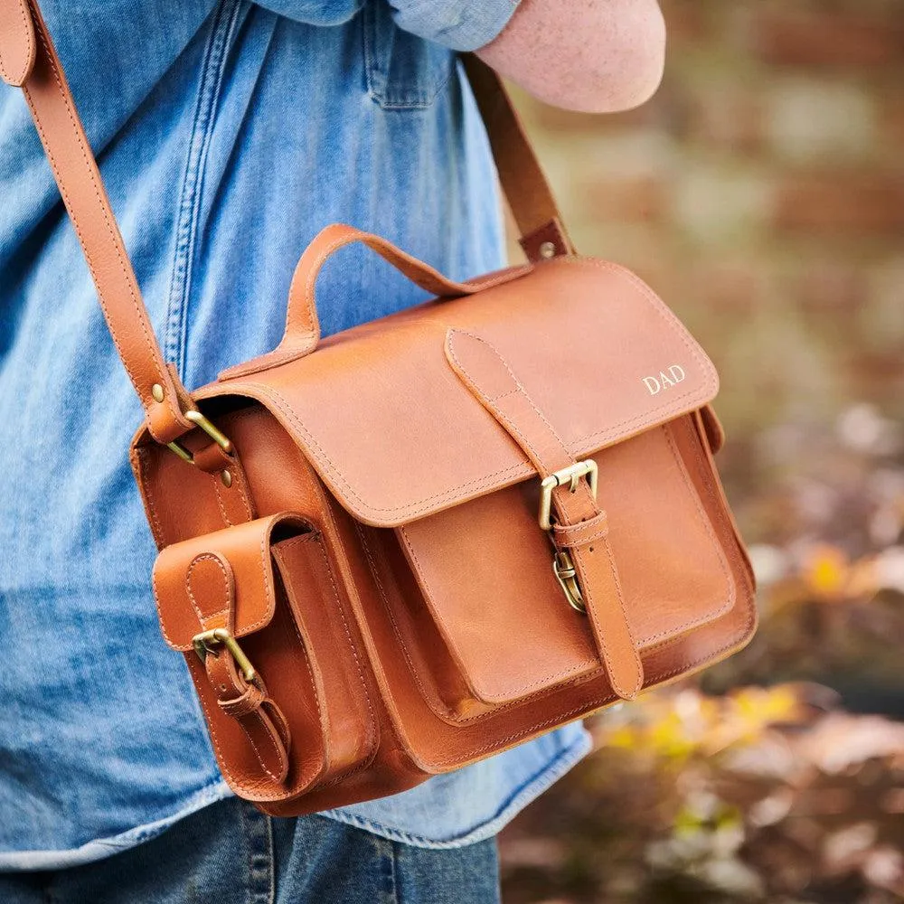 Personalised Buffalo Leather Camera Bag