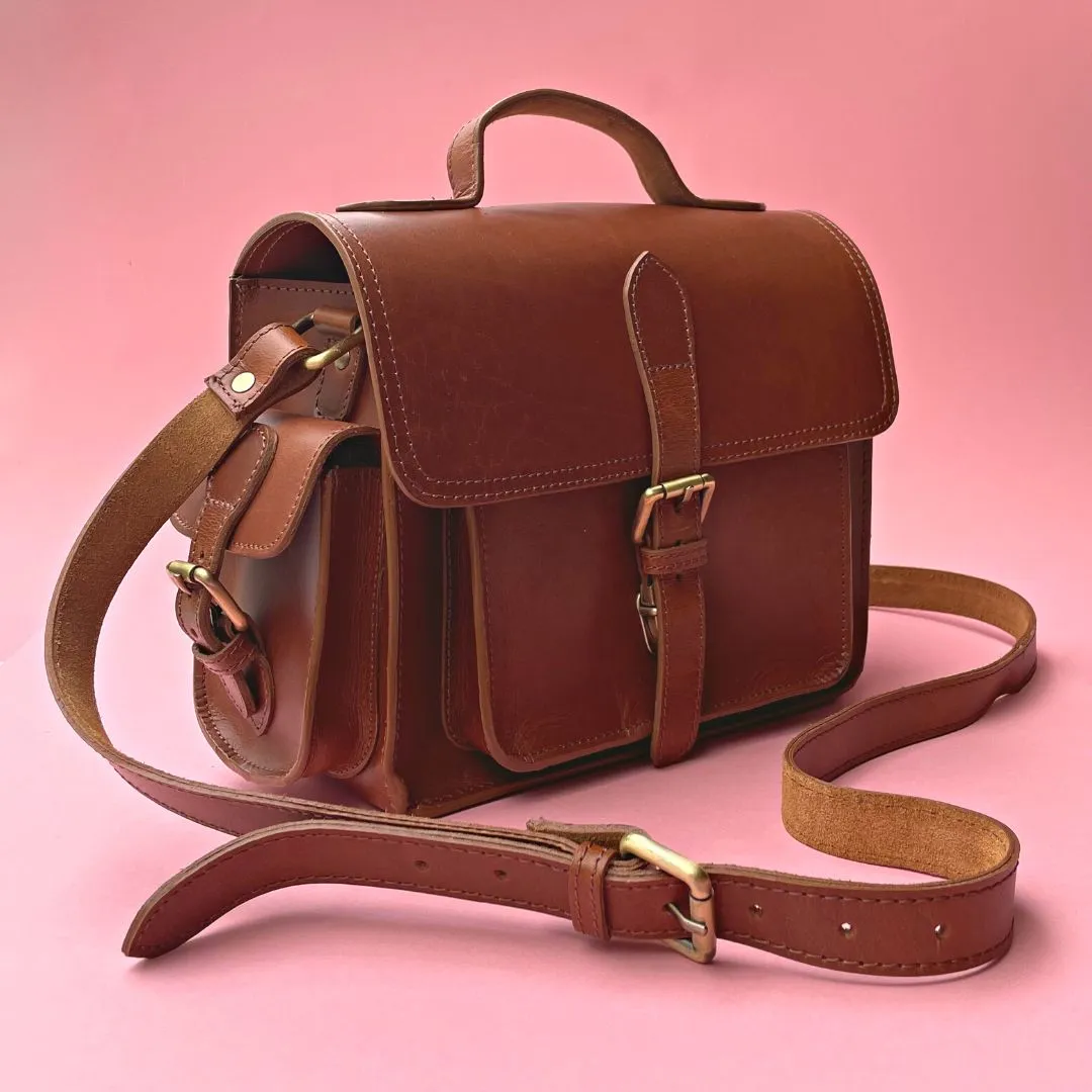 Personalised Buffalo Leather Camera Bag