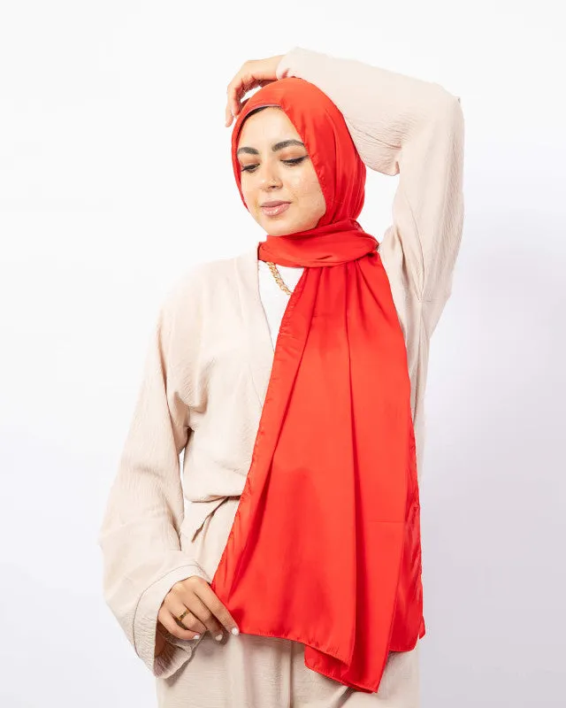 Plain Wide Satin Scarf