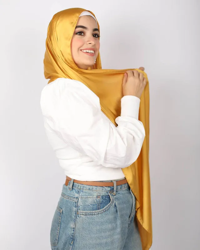 Plain Wide Satin Scarf