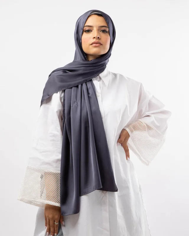 Plain Wide Satin Scarf