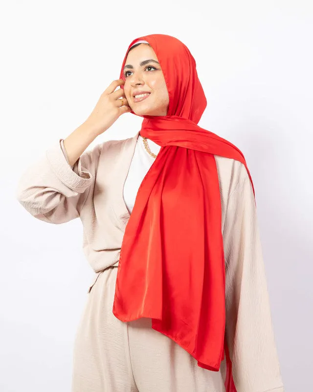 Plain Wide Satin Scarf