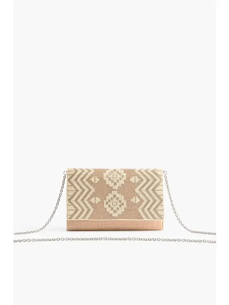 ROSE GOLD AZTEC CLUTCH