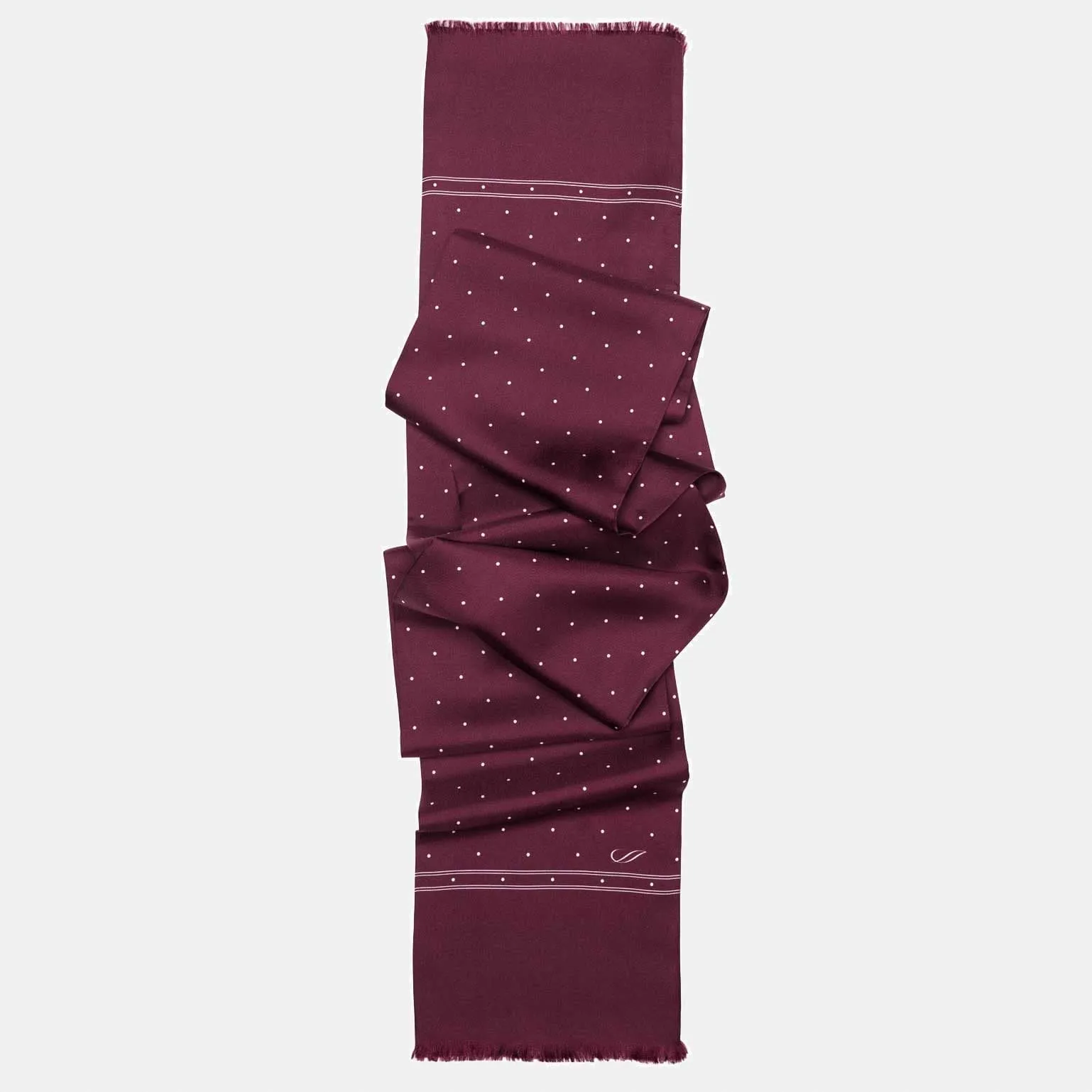 Savona - Slim Silk Scarf - Burgundy