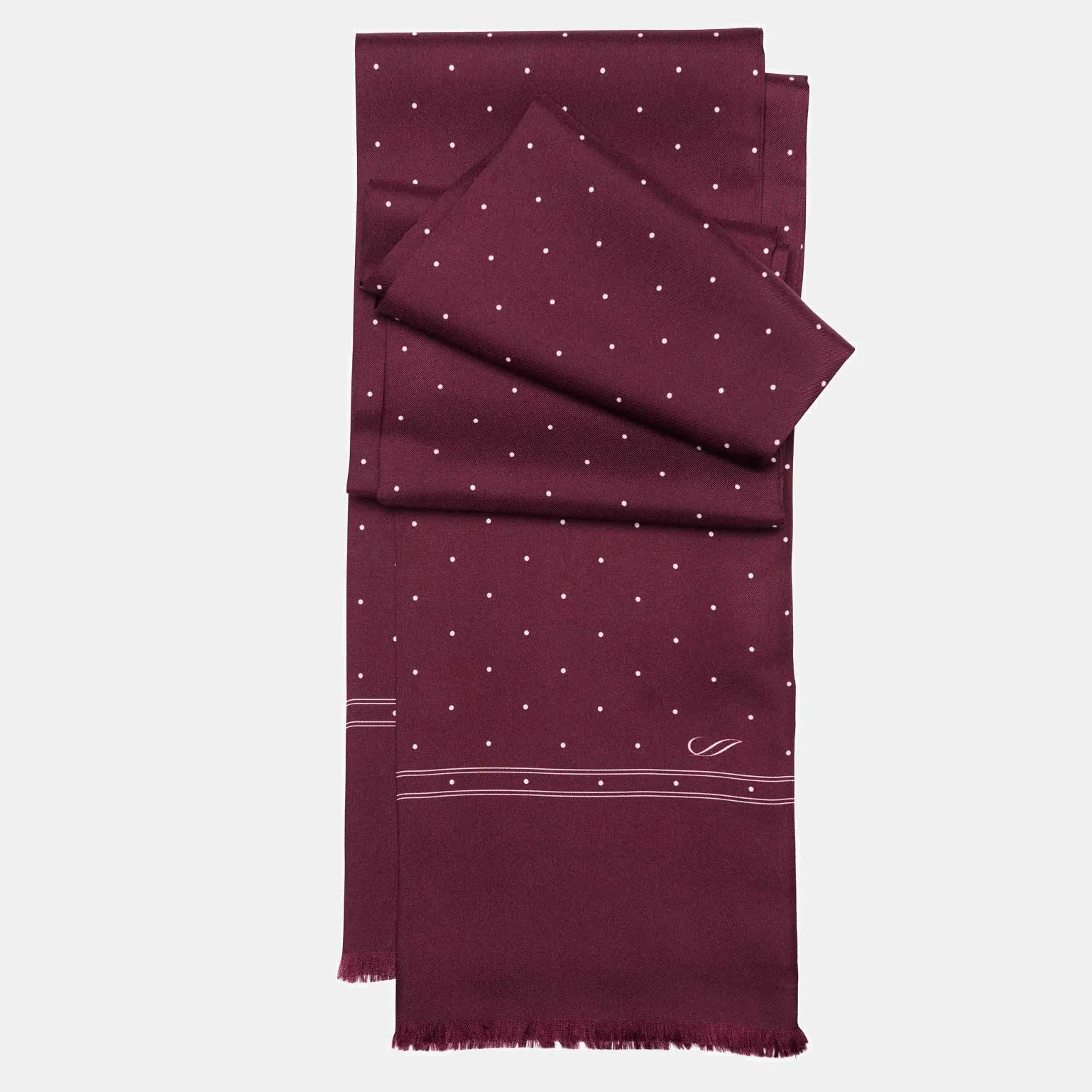 Savona - Slim Silk Scarf - Burgundy