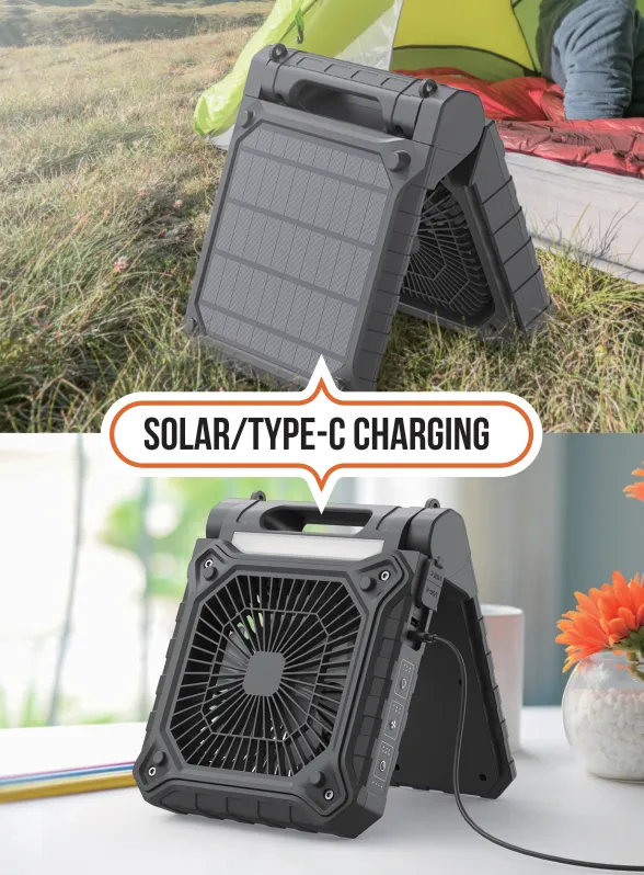 Solar Fan Portable Fan - Solar Rechargeable