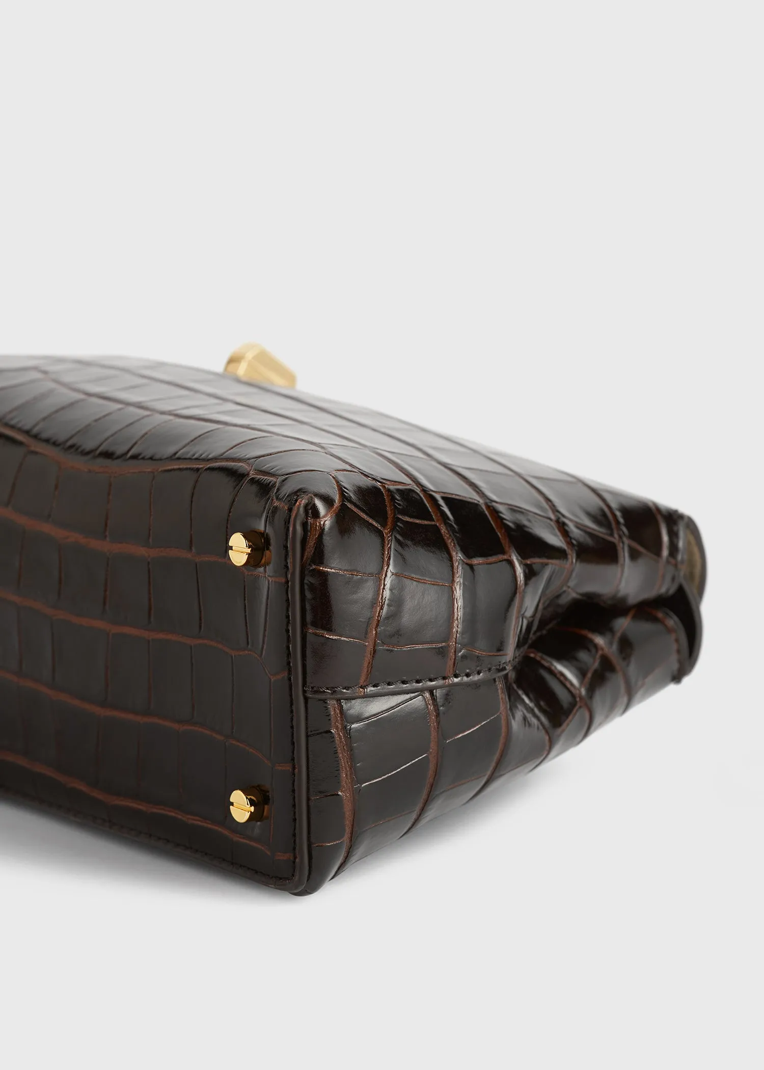 T-Lock clutch dark brown croco