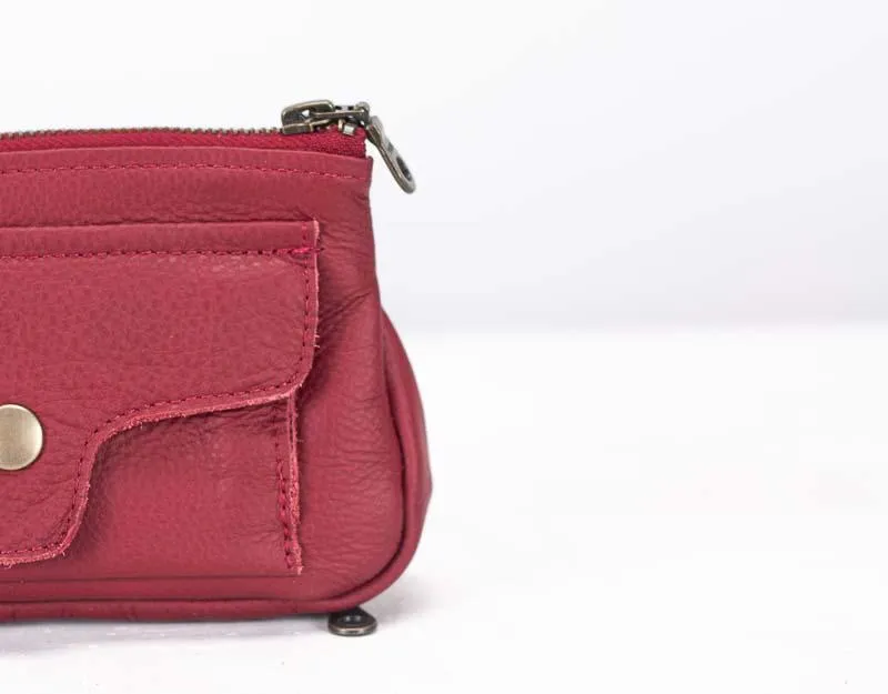 Thalia wallet - Deep red leather