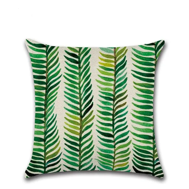 Tropical Plants Cactus Monstera Summer Decorative Throw Pillows