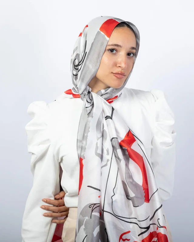 Wide Satin Scarf